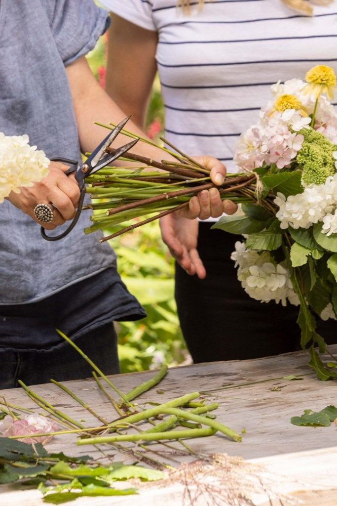 Cutting the flower stem